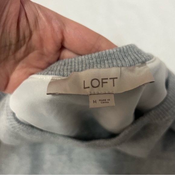 loft layered knit chiffon sweater vest - Picture 7 of 9